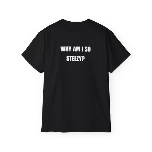 Why Am I So Steezy? Tee – Graphic Statement Cotton T-Shirt
