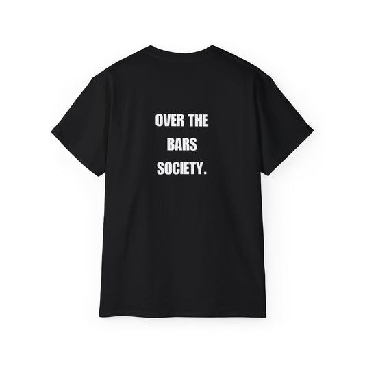 Over the Bars Society T‑Shirt — Minimalist Back Text Tee