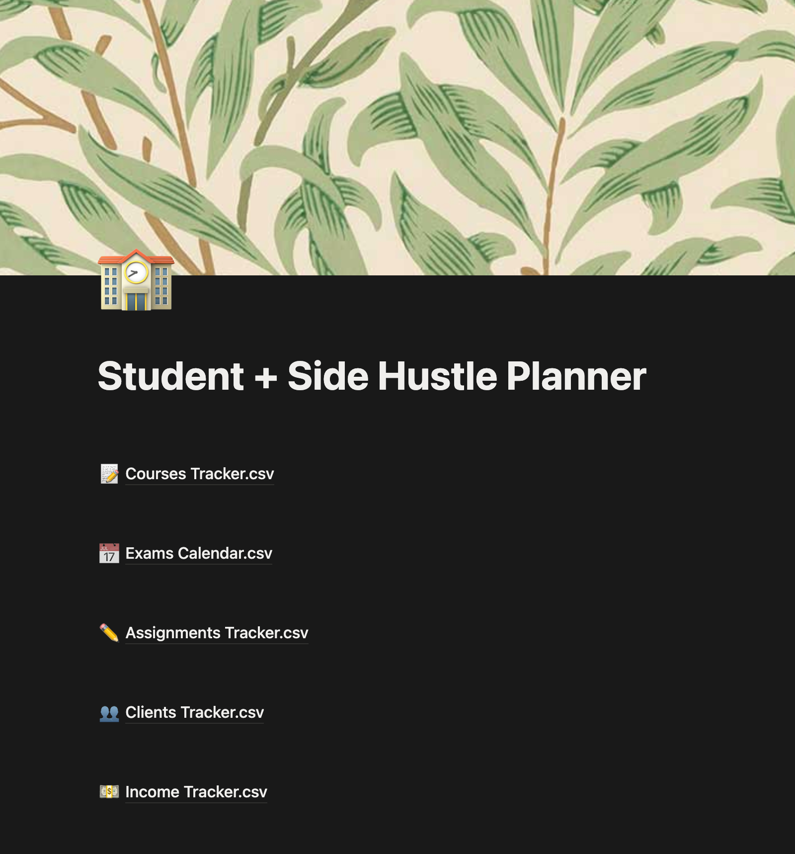 Student + Side Hustle Planner